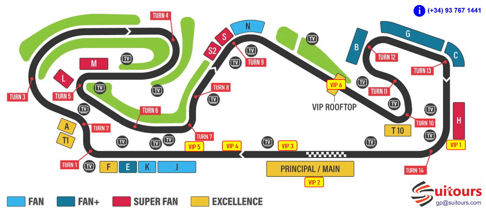 Carte du Circuit de Barcelona-Catalunya